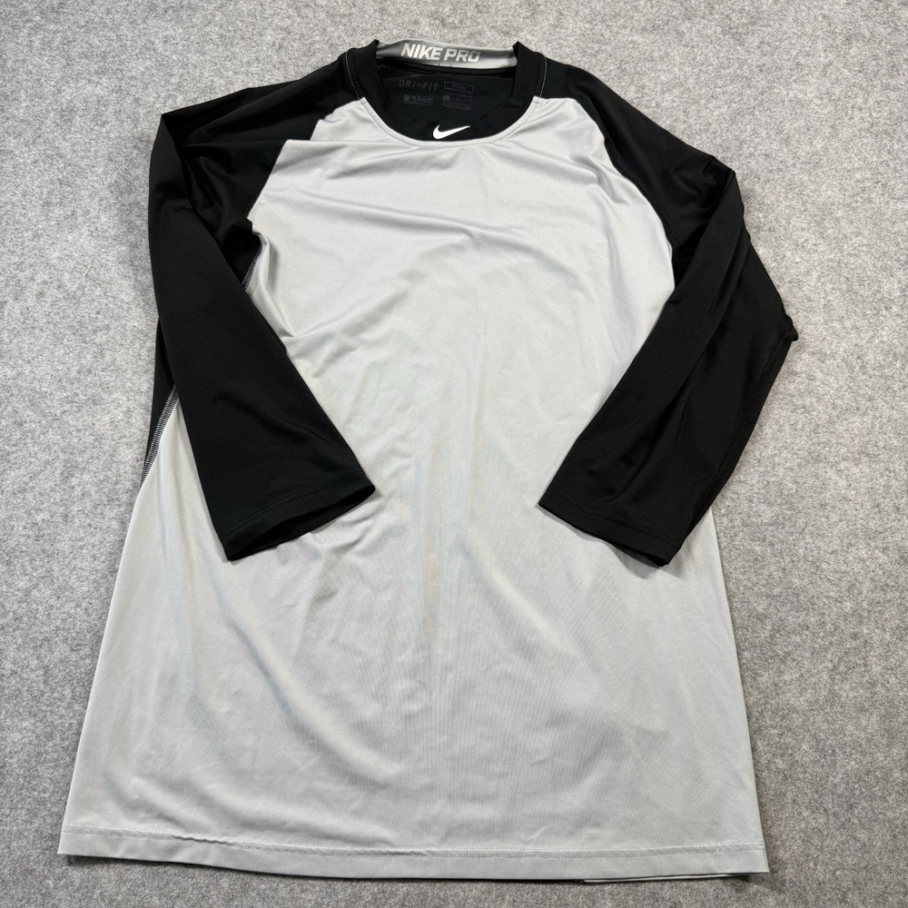Nike Pro MLB Baseball Shirt Mens L Dri-FIT Fitted Compression 880659-011 Black